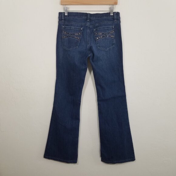 White House Black Market Flare Leg Stretch Jeans Blue Size 6 - Picture 7 of 10